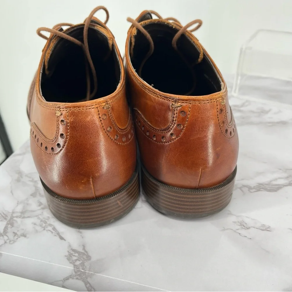COLE HAAN JAY GRAND Wingtip‎ Leather Oxford Shoes Size 11 M Classic Preppy Brown